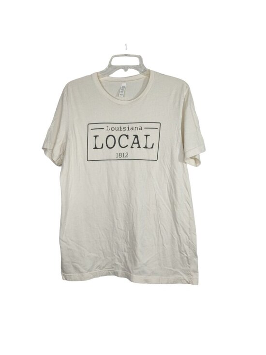 Unbranded Tops - Unbranded Tan Beige Louisiana Local Graphic T-Shirt Women Size L Crewneck FLAW